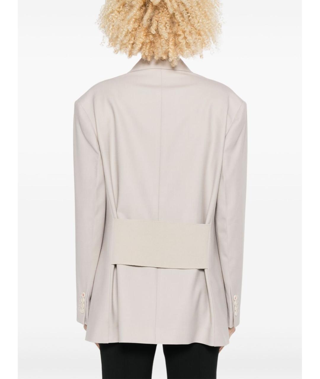 VICTORIA BECKHAM Серый полиэстеровый жакет/пиджак, фото 3