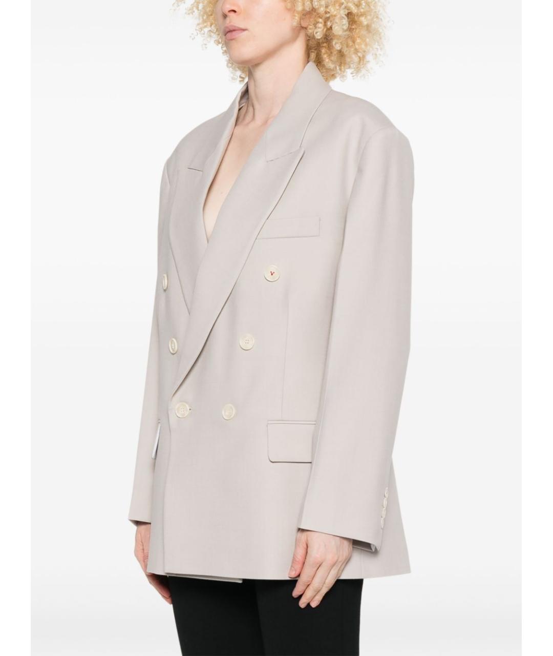 VICTORIA BECKHAM Серый полиэстеровый жакет/пиджак, фото 2