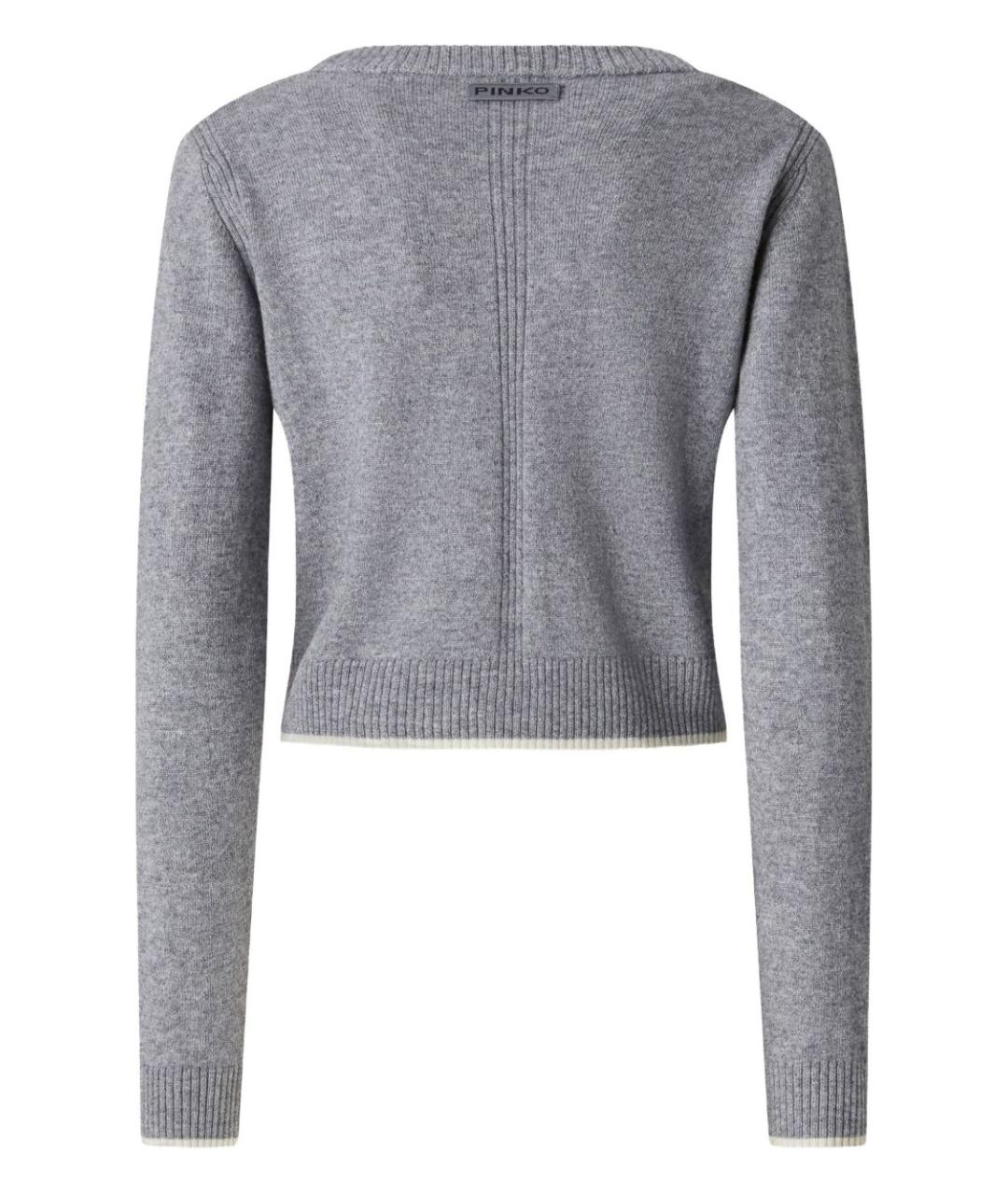 PINKO Серый шерстяной кардиган, фото 2
