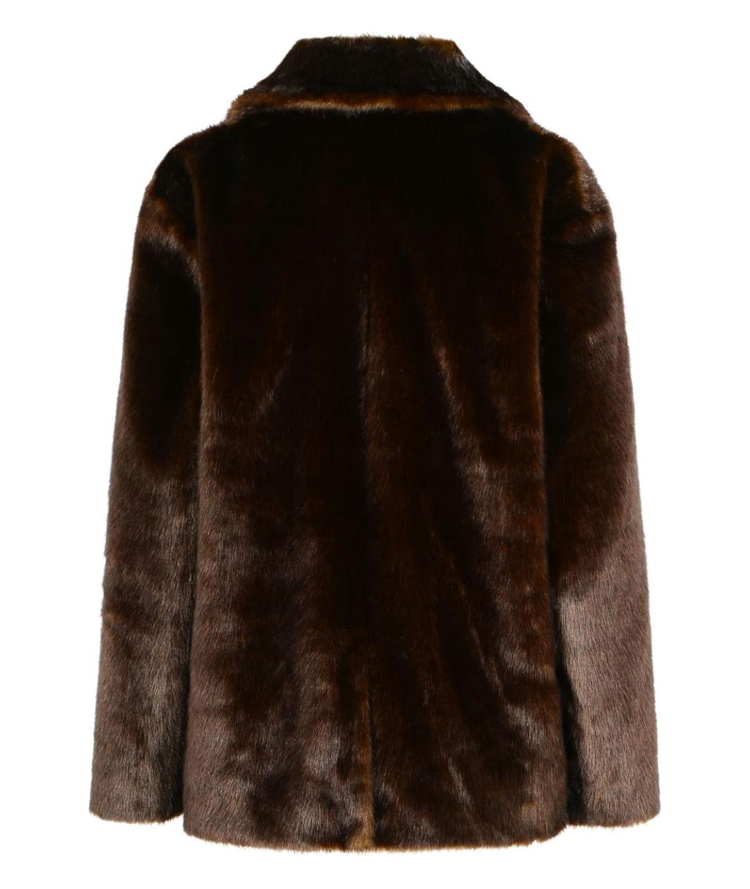 STAND STUDIO Коричневая полиамидовая шуба, фото 2