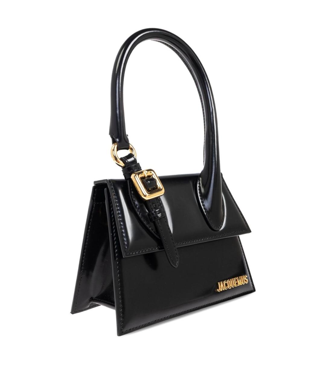 JACQUEMUS Черная кожаная сумка тоут, фото 3