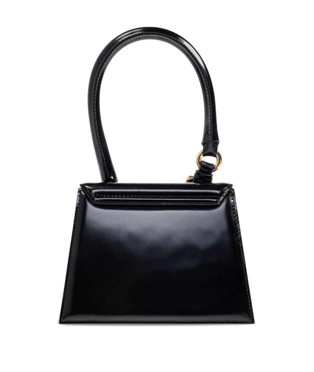 JACQUEMUS Черная кожаная сумка тоут, фото 4