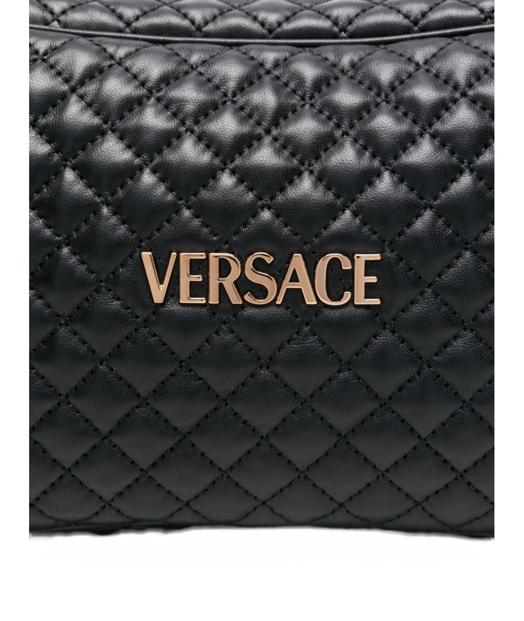 VERSACE Черная кожаная сумка тоут, фото 3