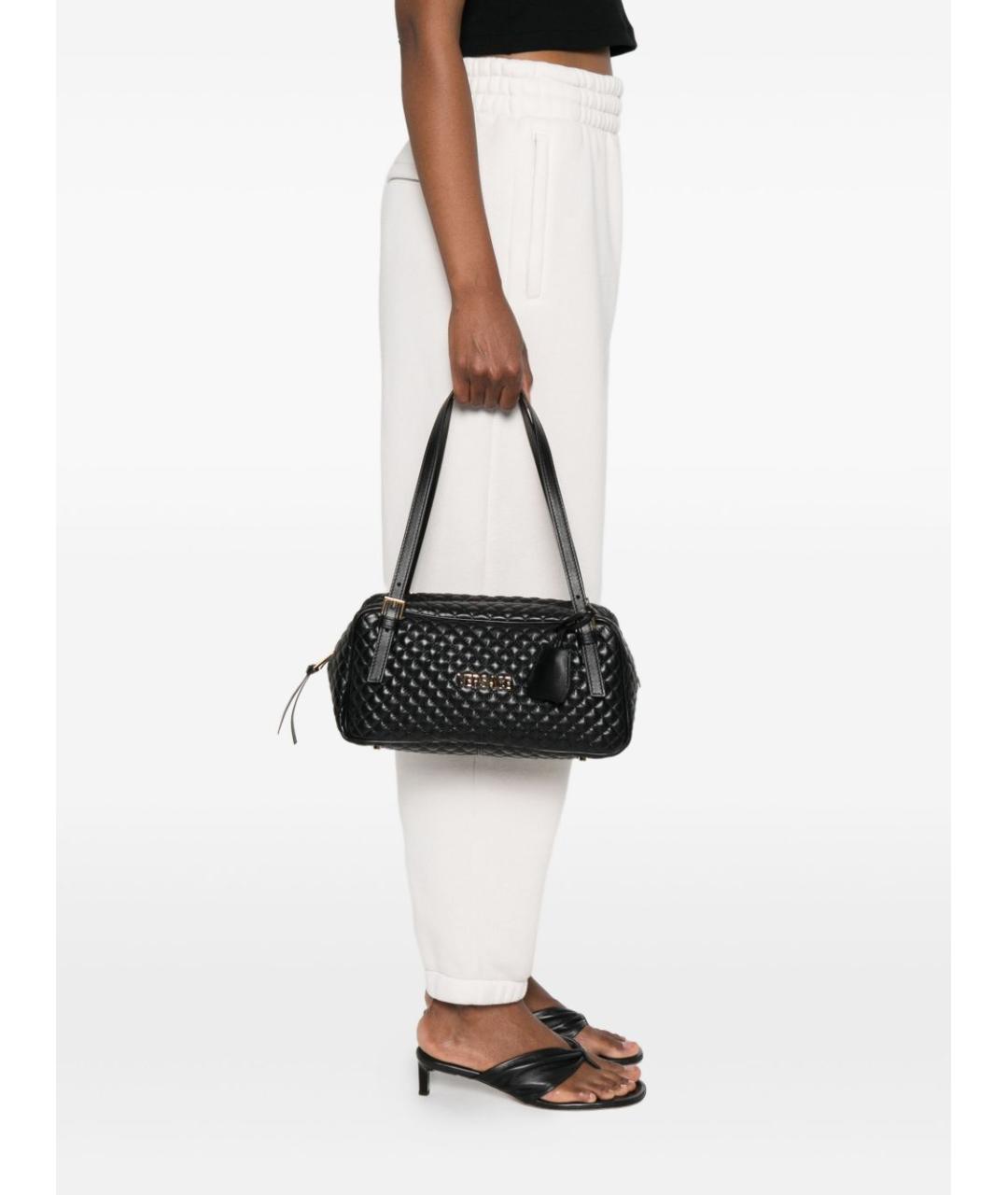 VERSACE Черная кожаная сумка тоут, фото 5