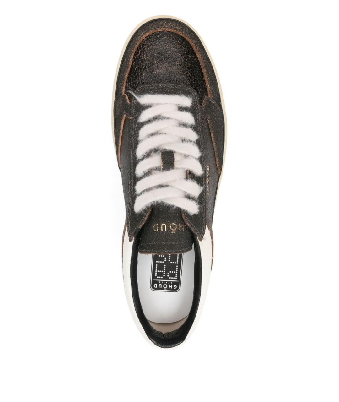 GHOUD Черные кожаные низкие кроссовки / кеды, фото 2