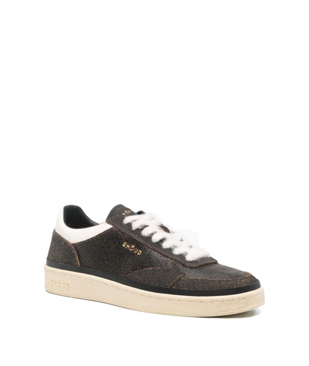 GHOUD Черные кожаные низкие кроссовки / кеды, фото 3