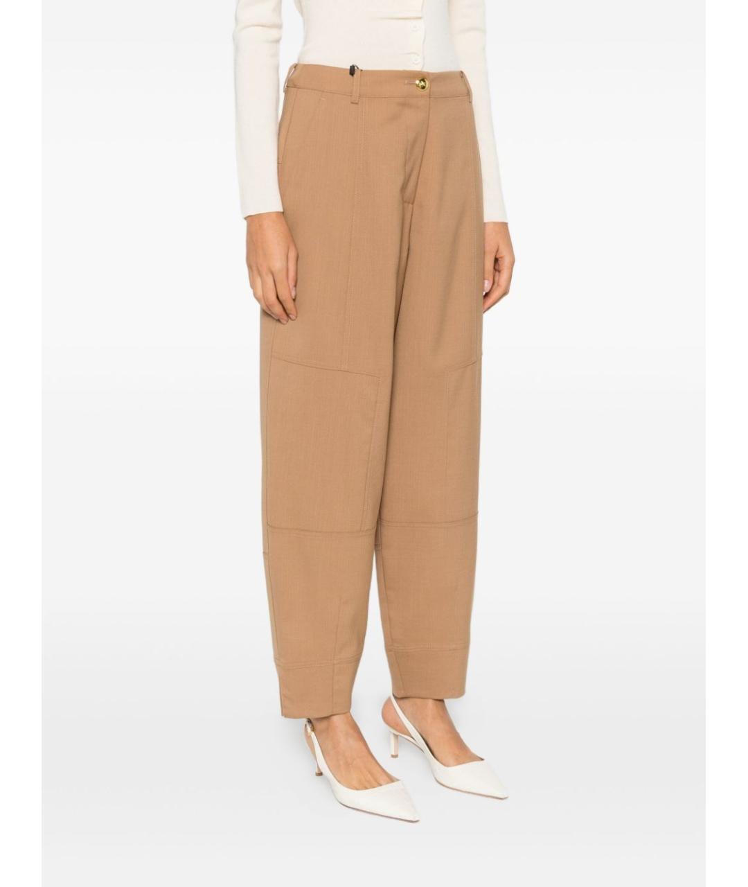 PINKO Бежевые прямые брюки, фото 3