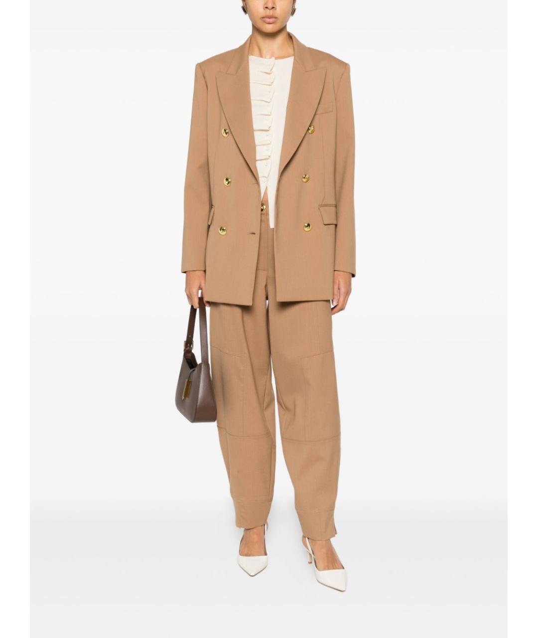 PINKO Бежевые прямые брюки, фото 4