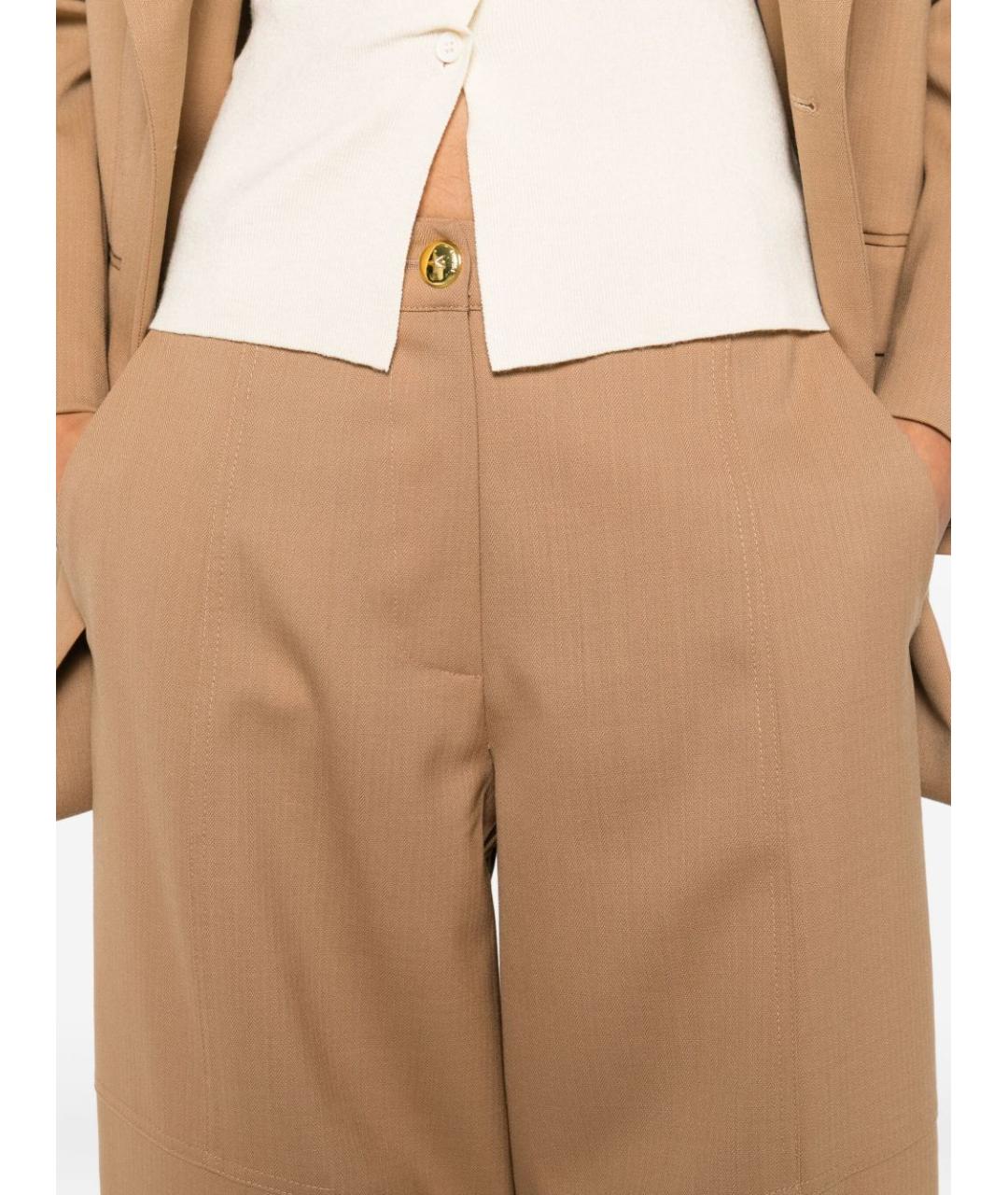 PINKO Бежевые прямые брюки, фото 2