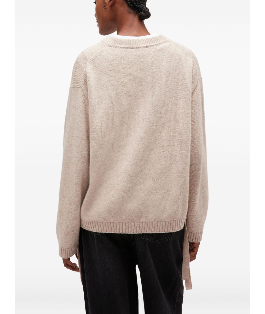 GANNI Бежевый шерстяной джемпер / свитер, фото 4