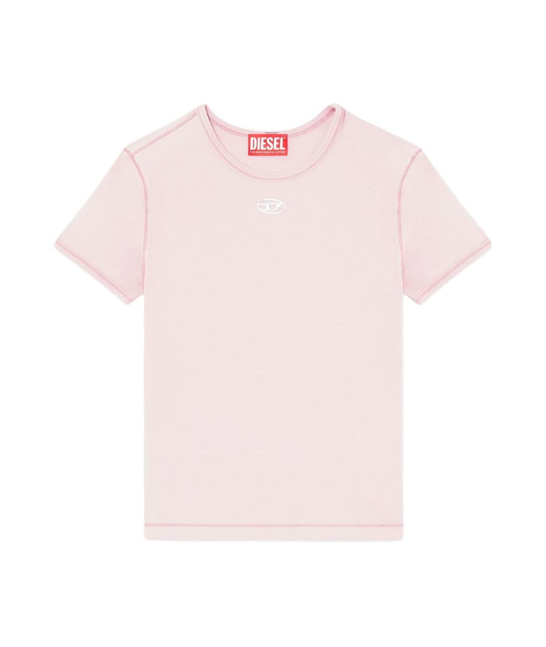 DIESEL Розовая хлопковая футболка, фото 1