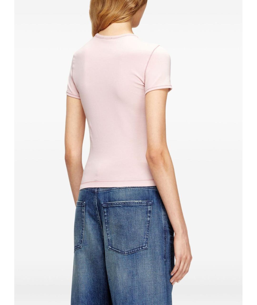 DIESEL Розовая хлопковая футболка, фото 3