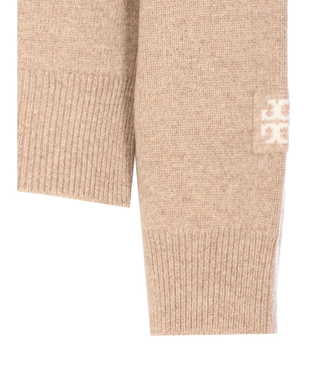 TORY BURCH Бежевый шерстяной джемпер / свитер, фото 4