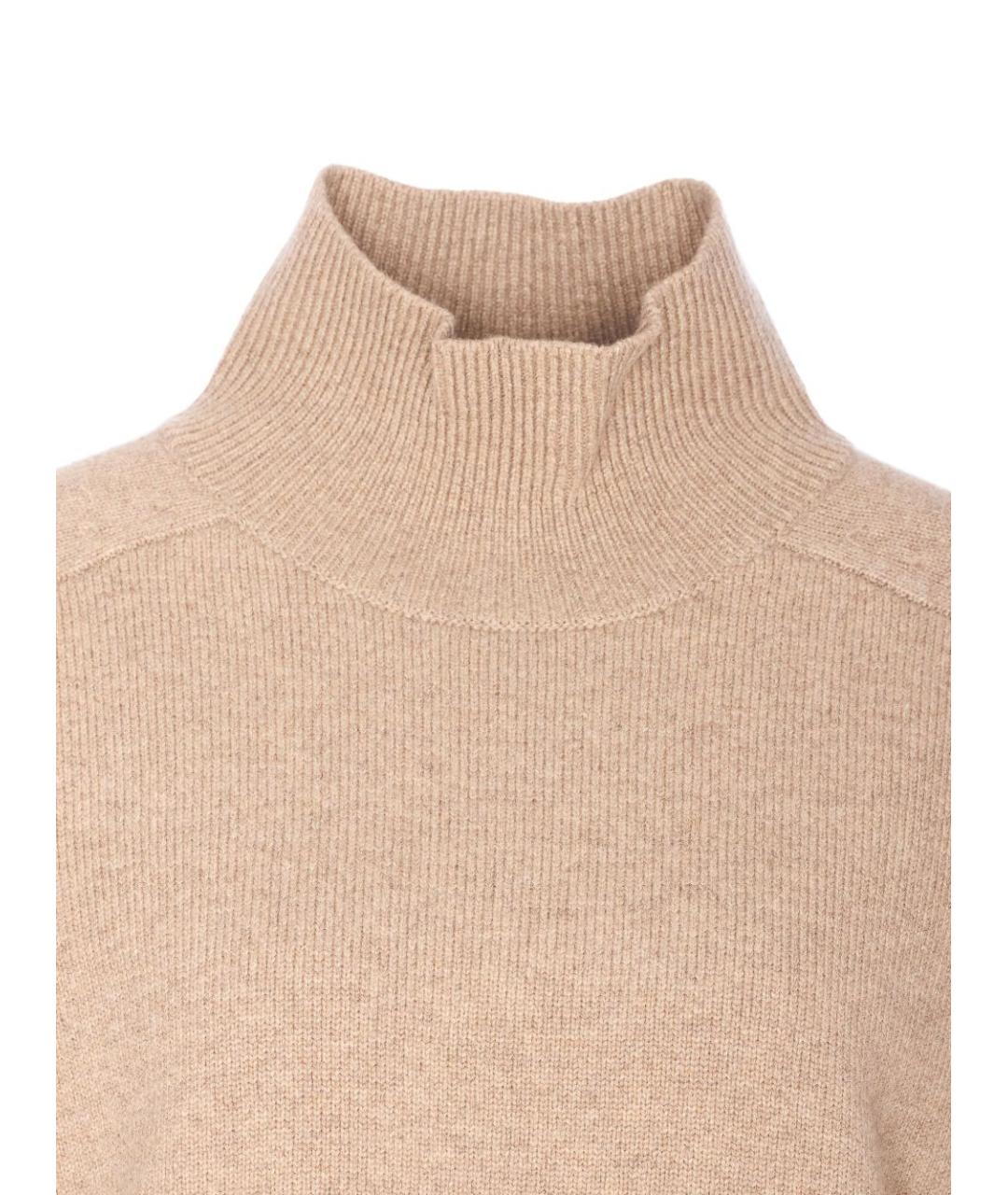 TORY BURCH Бежевый шерстяной джемпер / свитер, фото 3