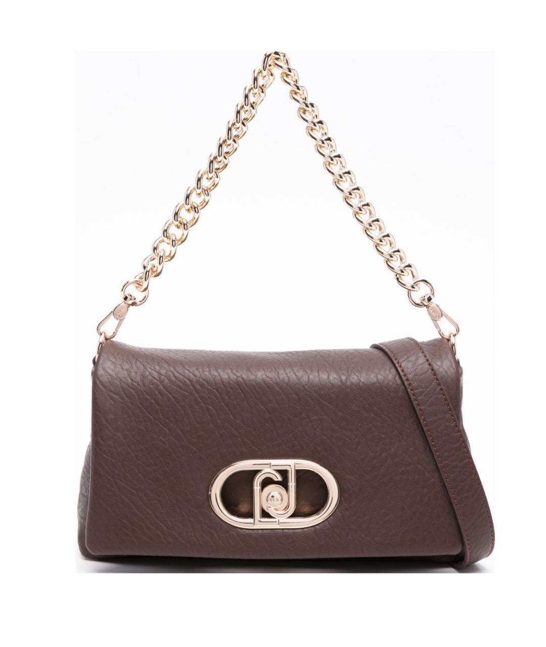 LIU JO Коричневая сумка с короткими ручками из искусственной кожи, фото 1