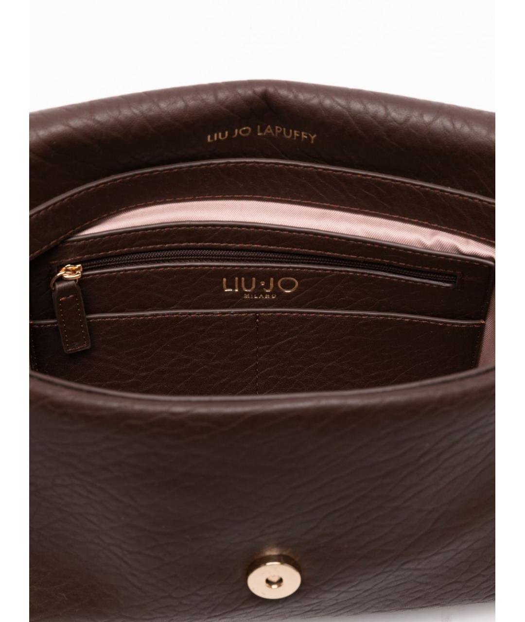 LIU JO Коричневая сумка с короткими ручками из искусственной кожи, фото 4