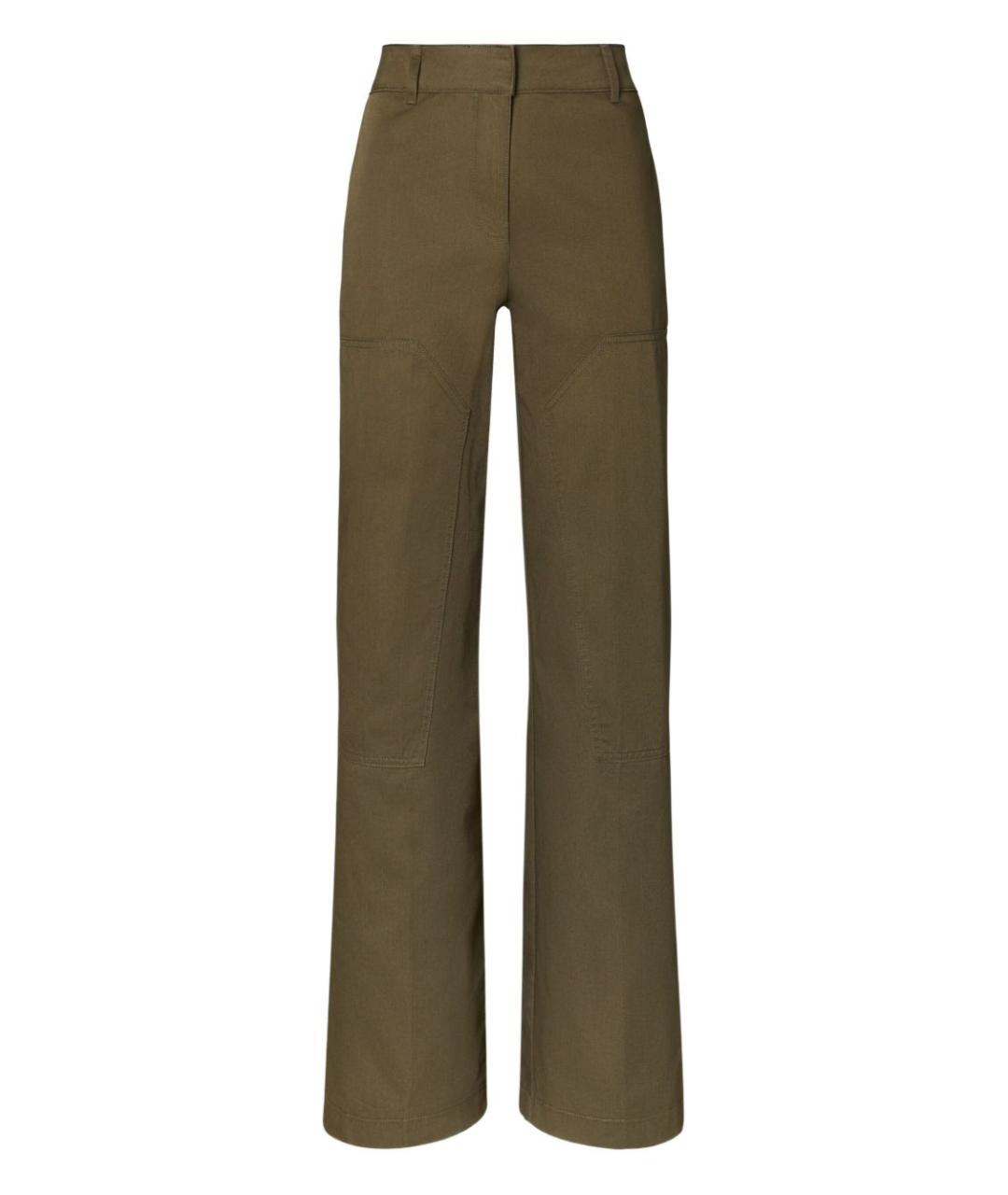 TORY BURCH Зеленые хлопковые прямые брюки, фото 1