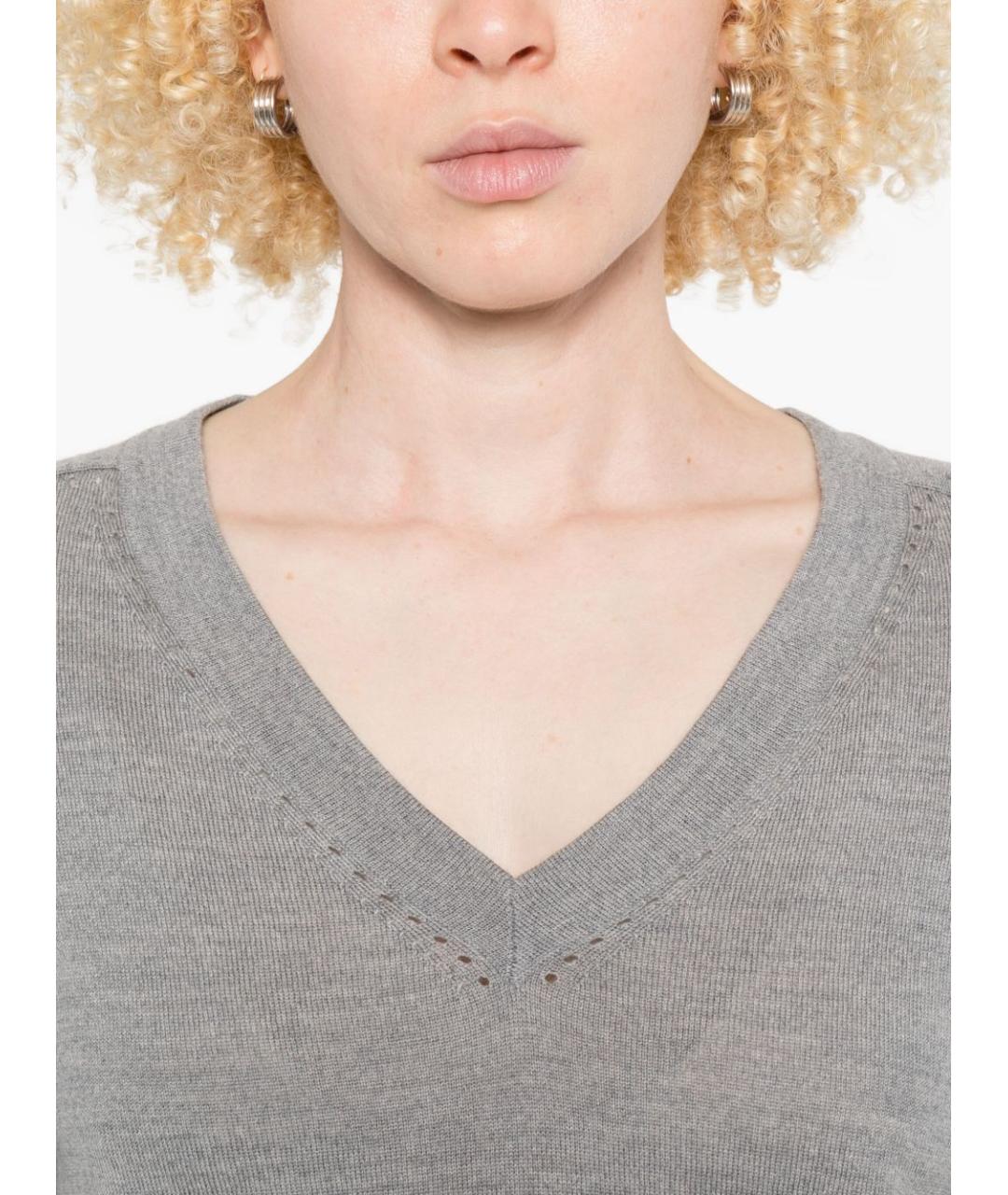 LIU JO Серый шерстяной джемпер / свитер, фото 4