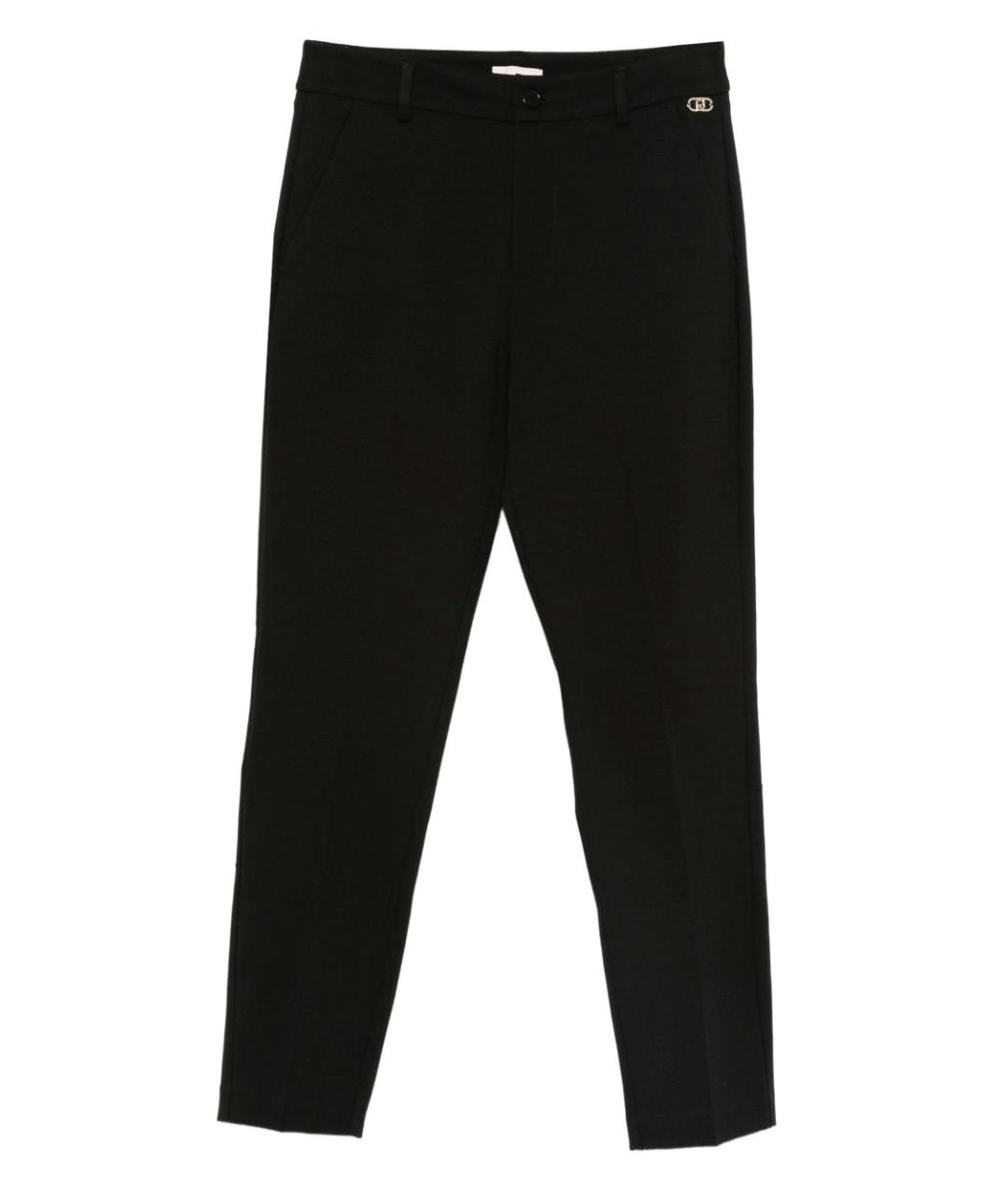 LIU JO Черные вискозные прямые брюки, фото 1