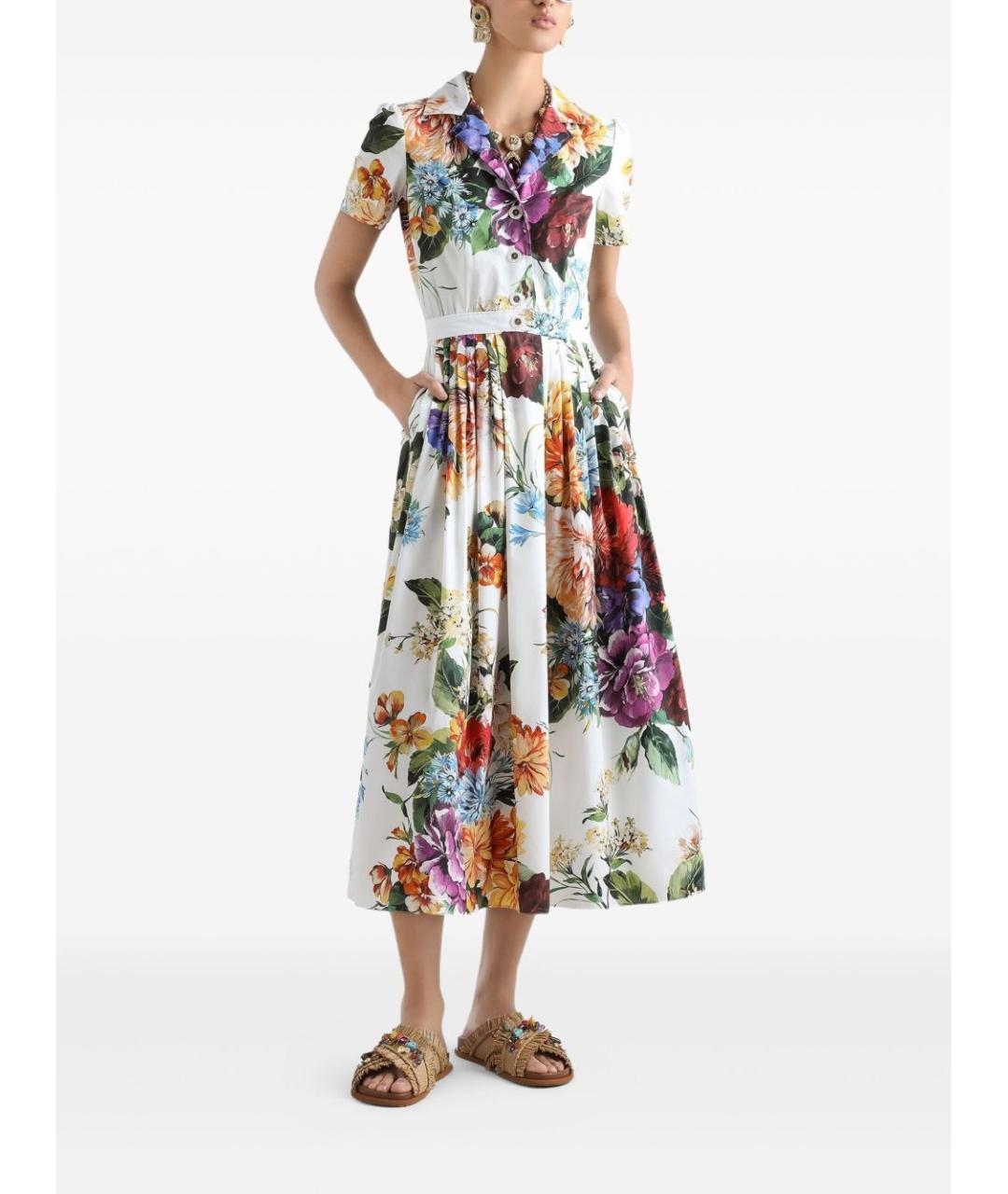DOLCE&GABBANA Мульти хлопковое повседневное платье, фото 3