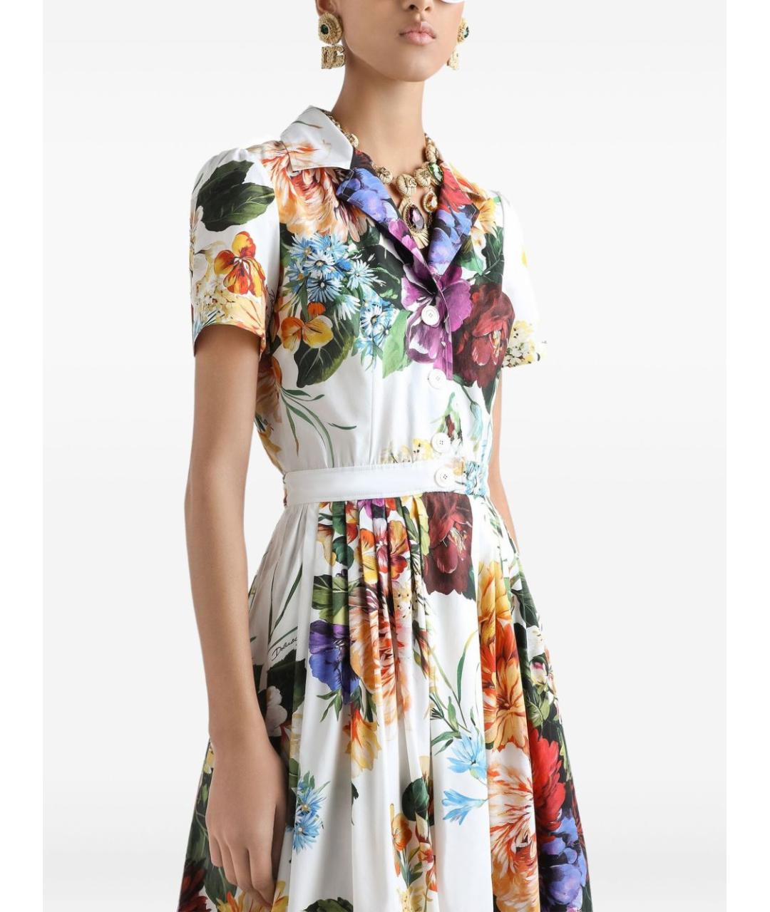 DOLCE&GABBANA Мульти хлопковое повседневное платье, фото 4