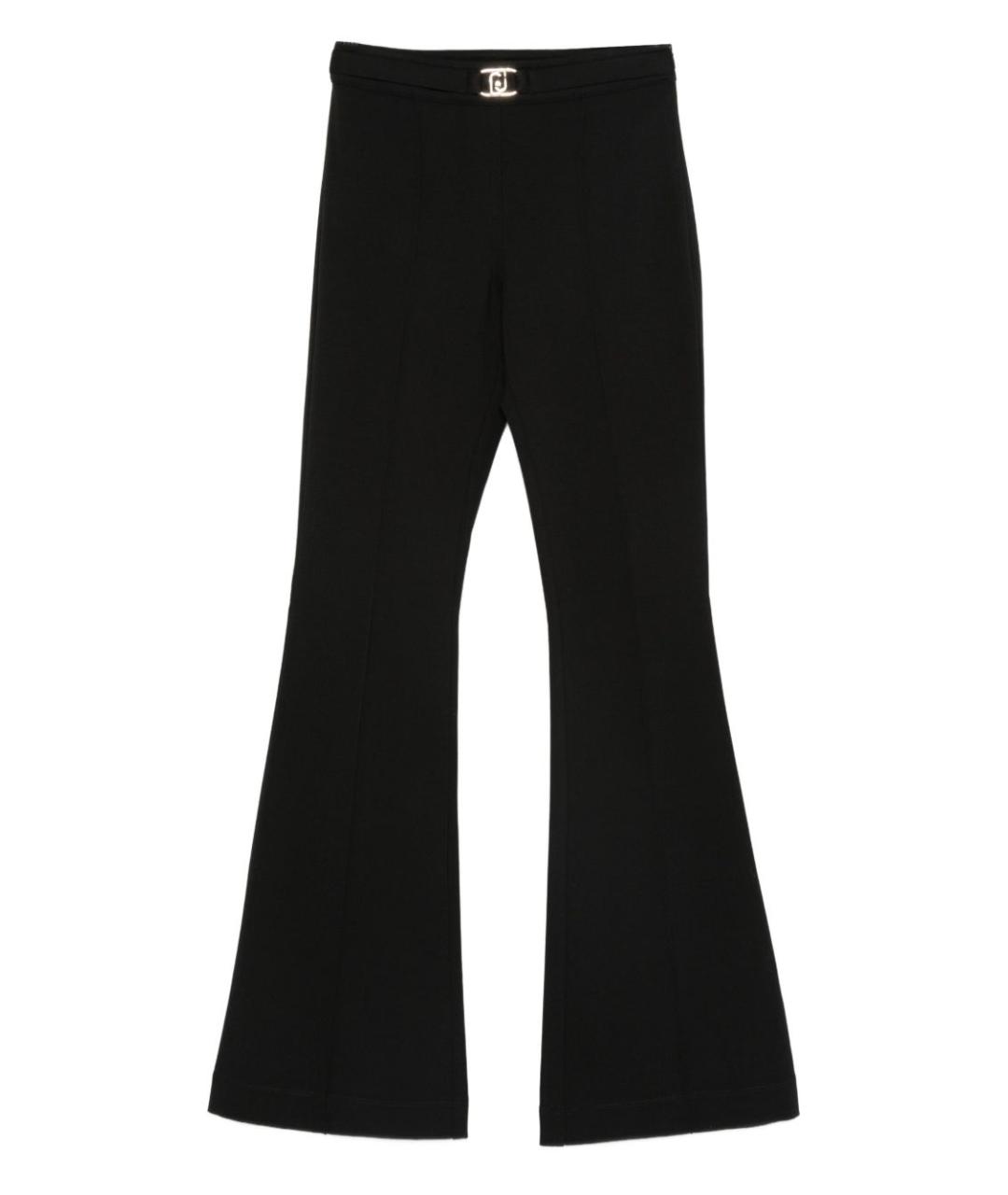 LIU JO Черные вискозные прямые брюки, фото 1