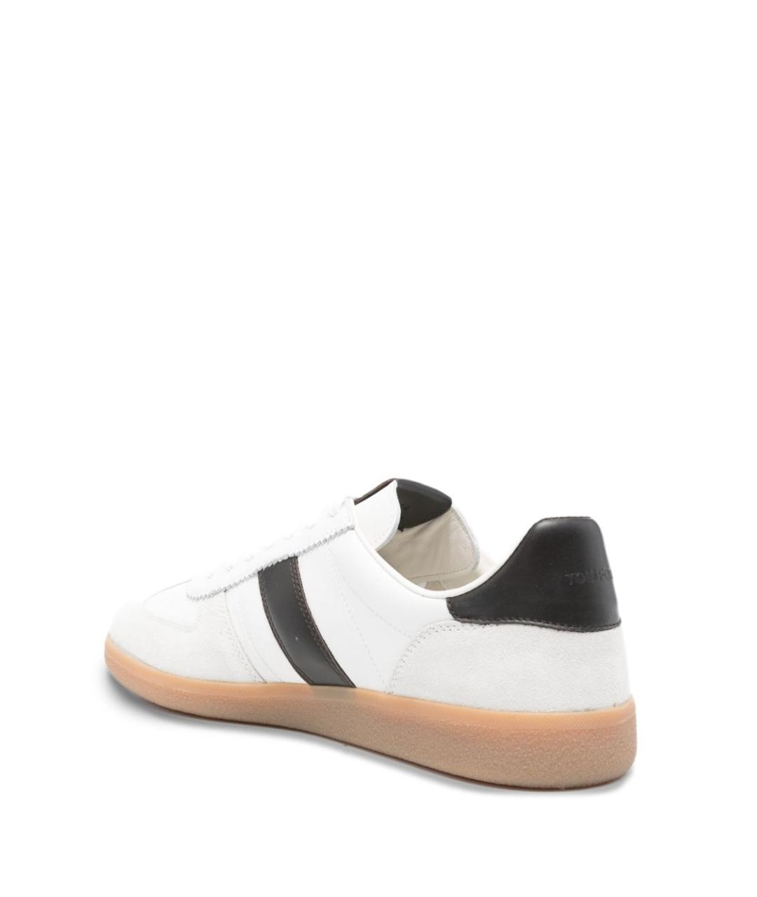 TOM FORD Белые кожаные низкие кроссовки / кеды, фото 4