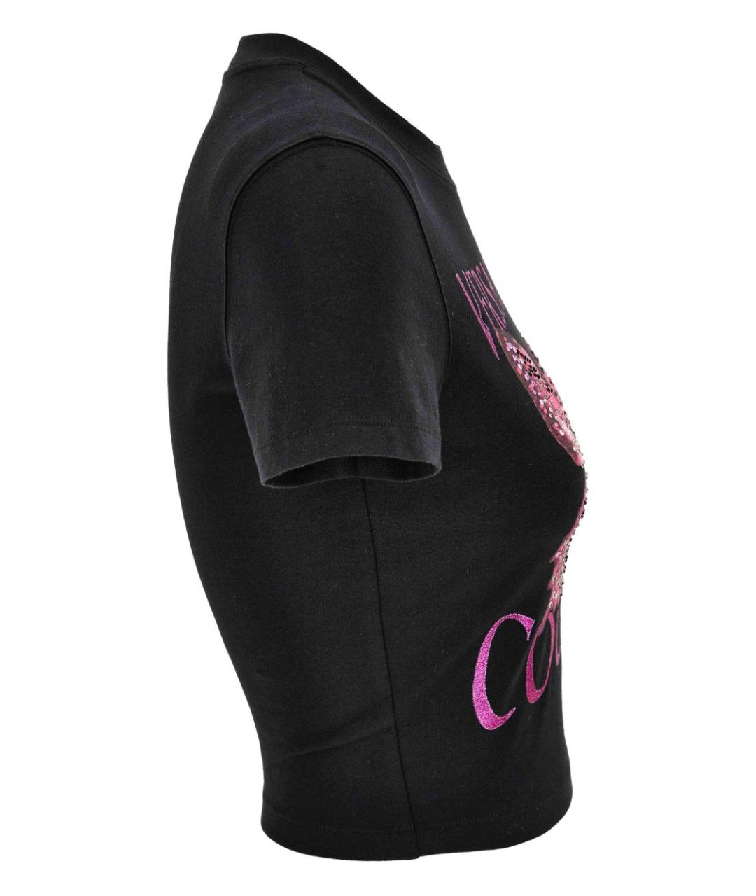 VERSACE JEANS COUTURE Черная хлопковая футболка, фото 3