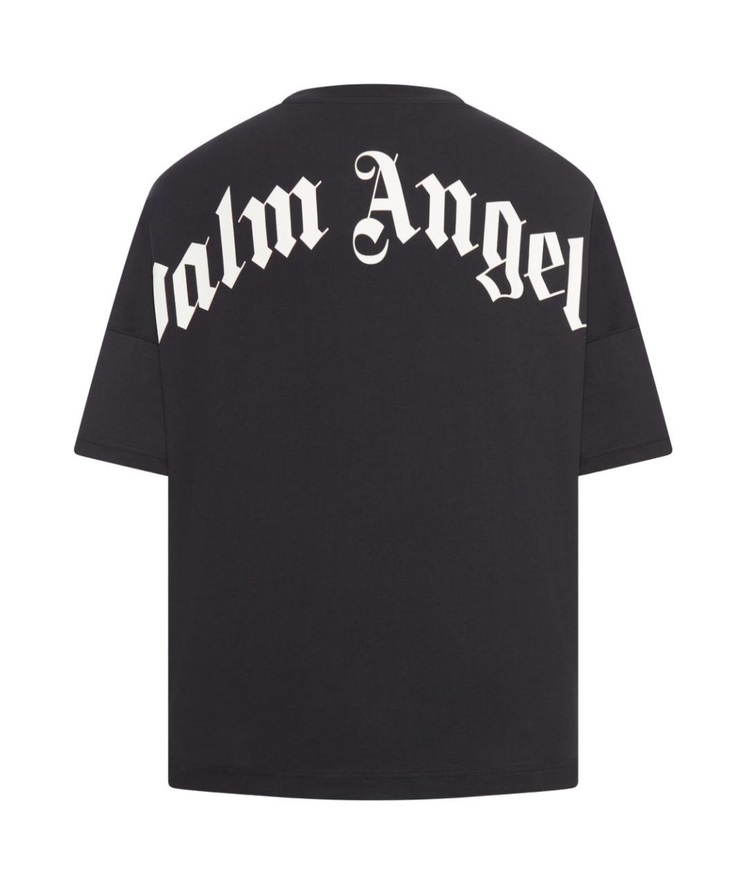 PALM ANGELS Черная хлопковая футболка, фото 2