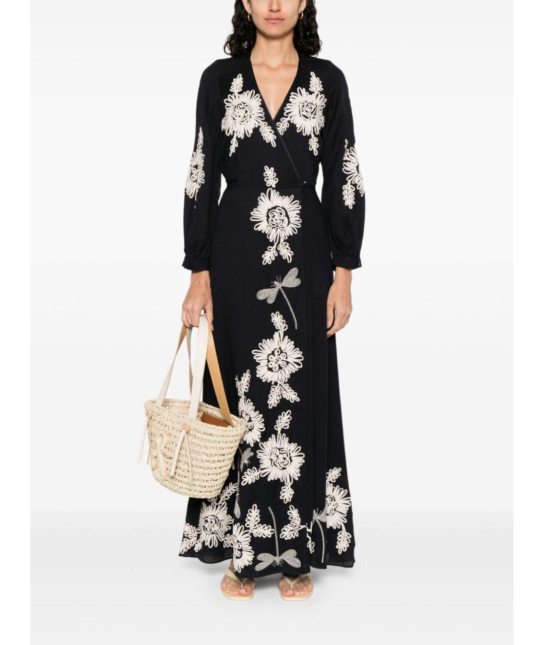 FORTE FORTE Темно-синее хлопковое повседневное платье, фото 5