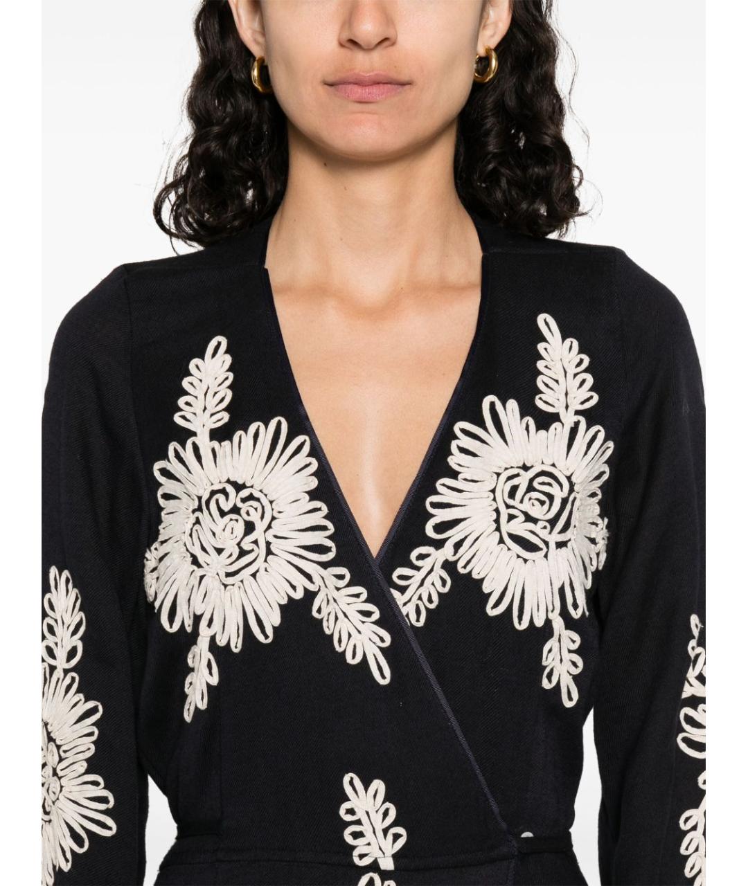 FORTE FORTE Темно-синее хлопковое повседневное платье, фото 4