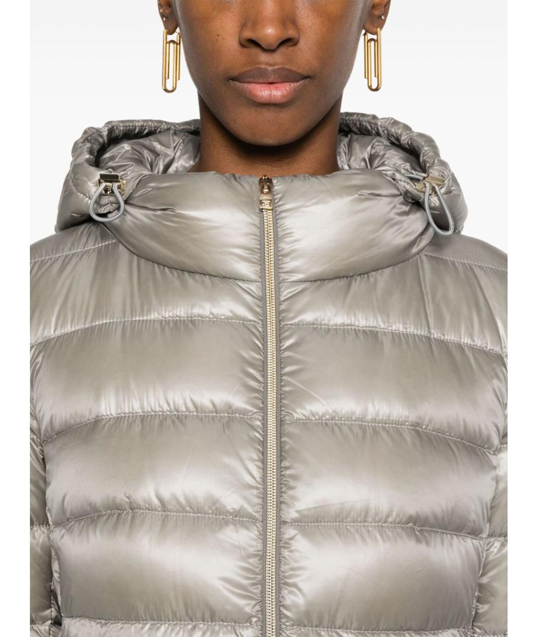 HERNO Серый полиамидовый пуховик, фото 5