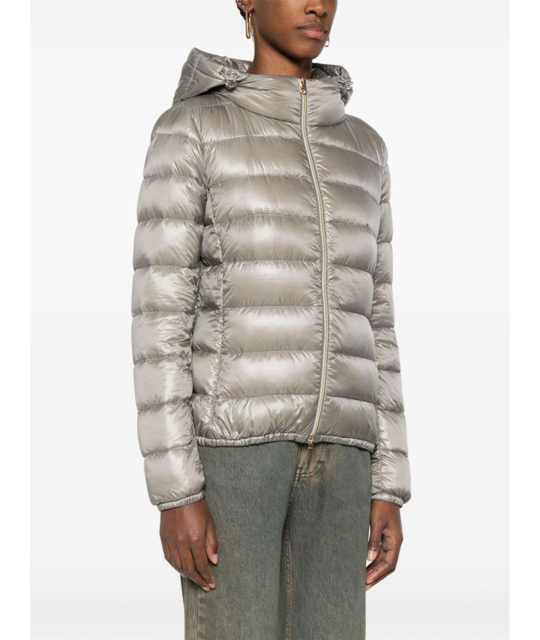 HERNO Серый полиамидовый пуховик, фото 4