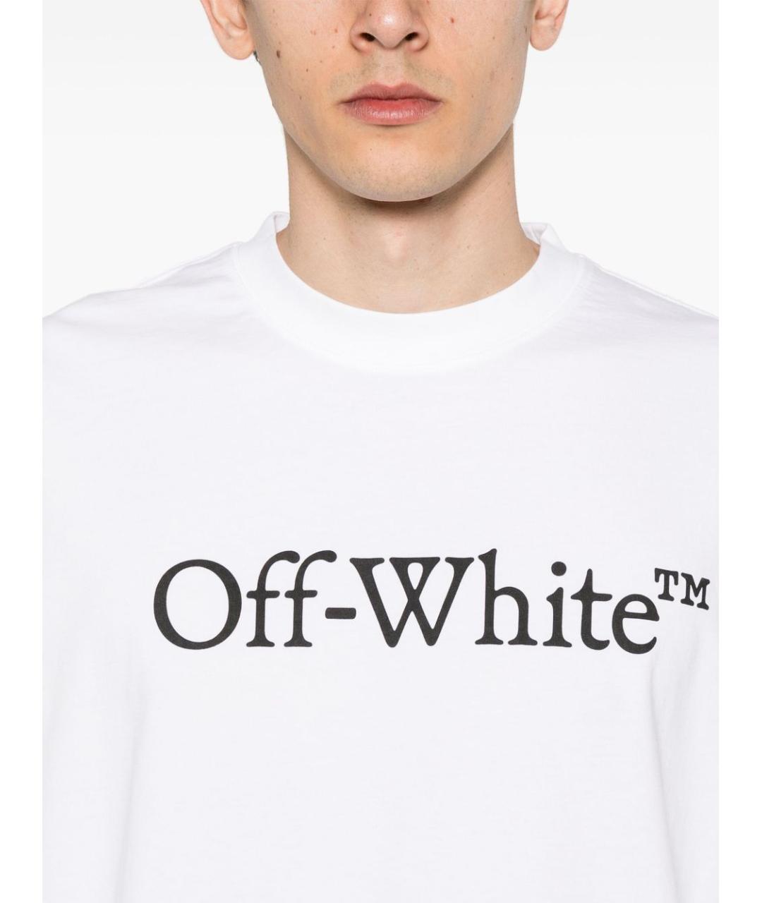OFF-WHITE Белая хлопковая футболка, фото 2