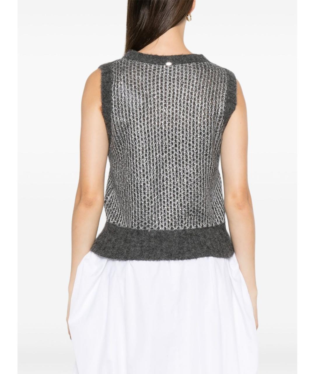 HERNO Серая шерстяная жилетка, фото 5