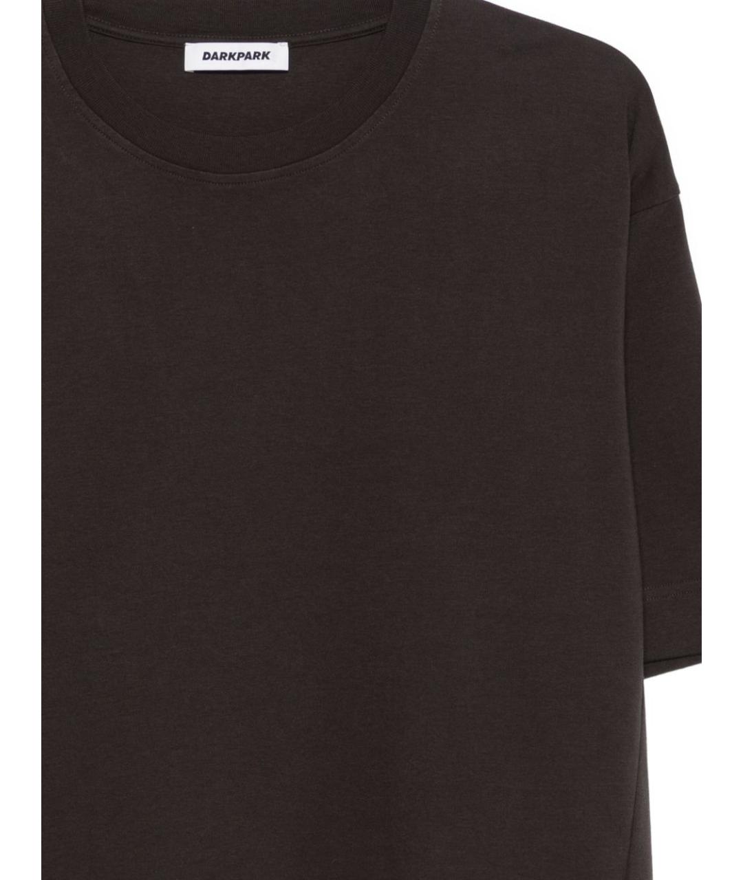 DARKPARK Коричневая хлопковая футболка, фото 2