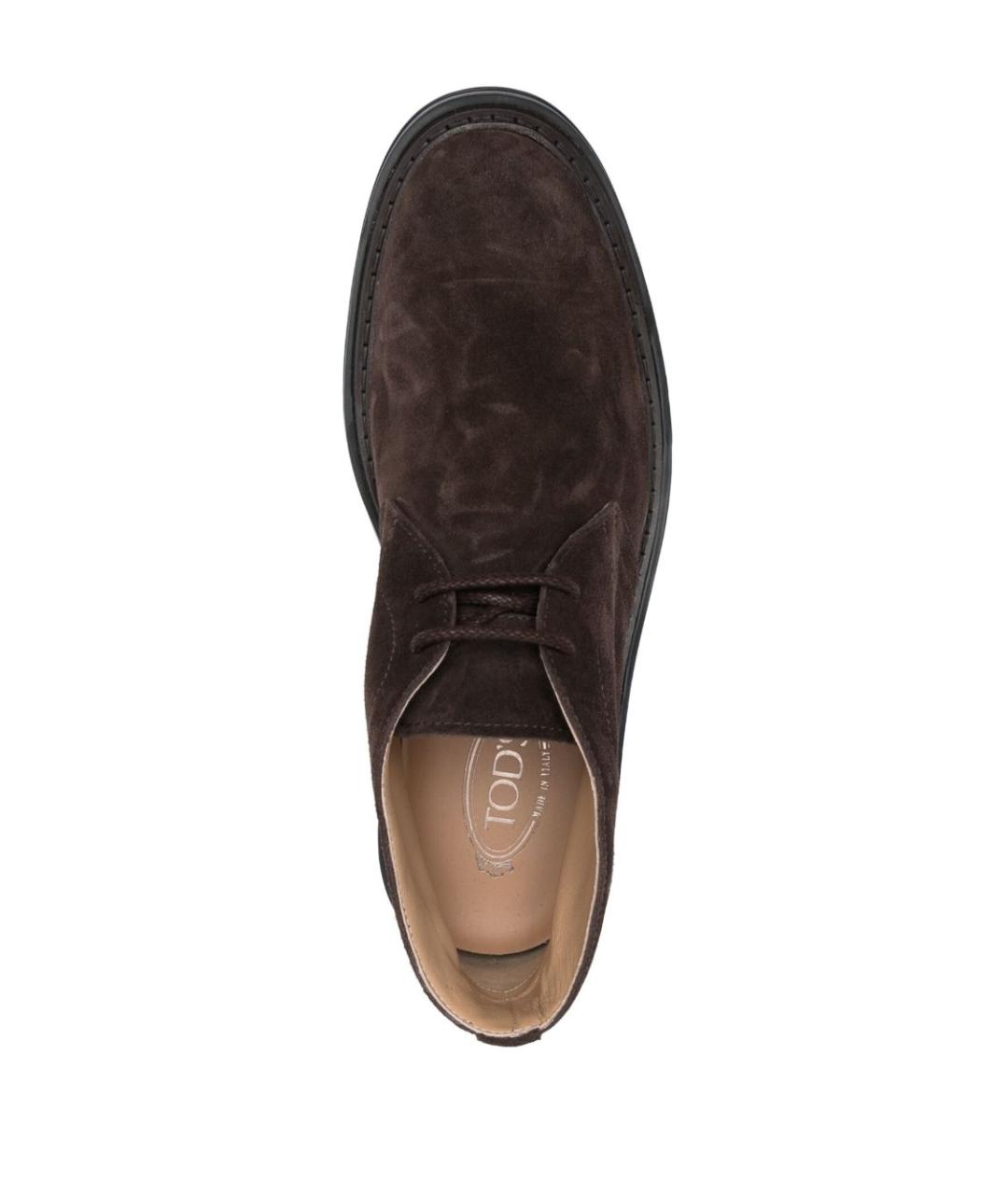 TOD'S Коричневые замшевые высокие ботинки, фото 3