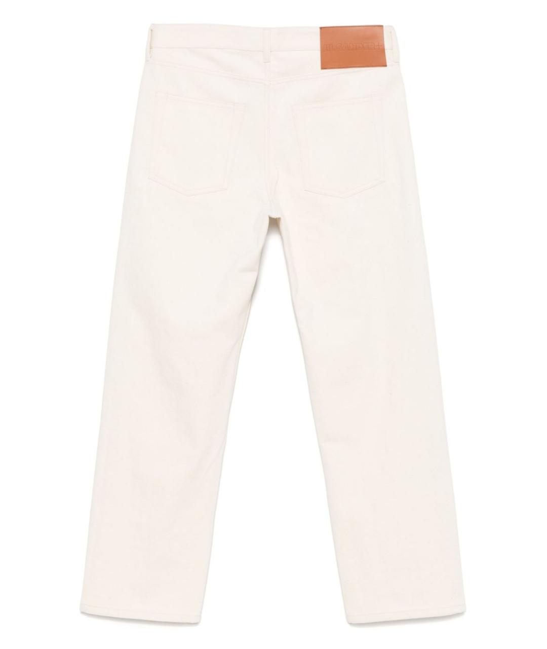 JIL SANDER Белые хлопковые прямые джинсы, фото 2