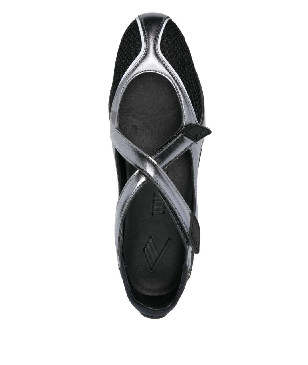 THE ATTICO Черные текстильные балетки, фото 4