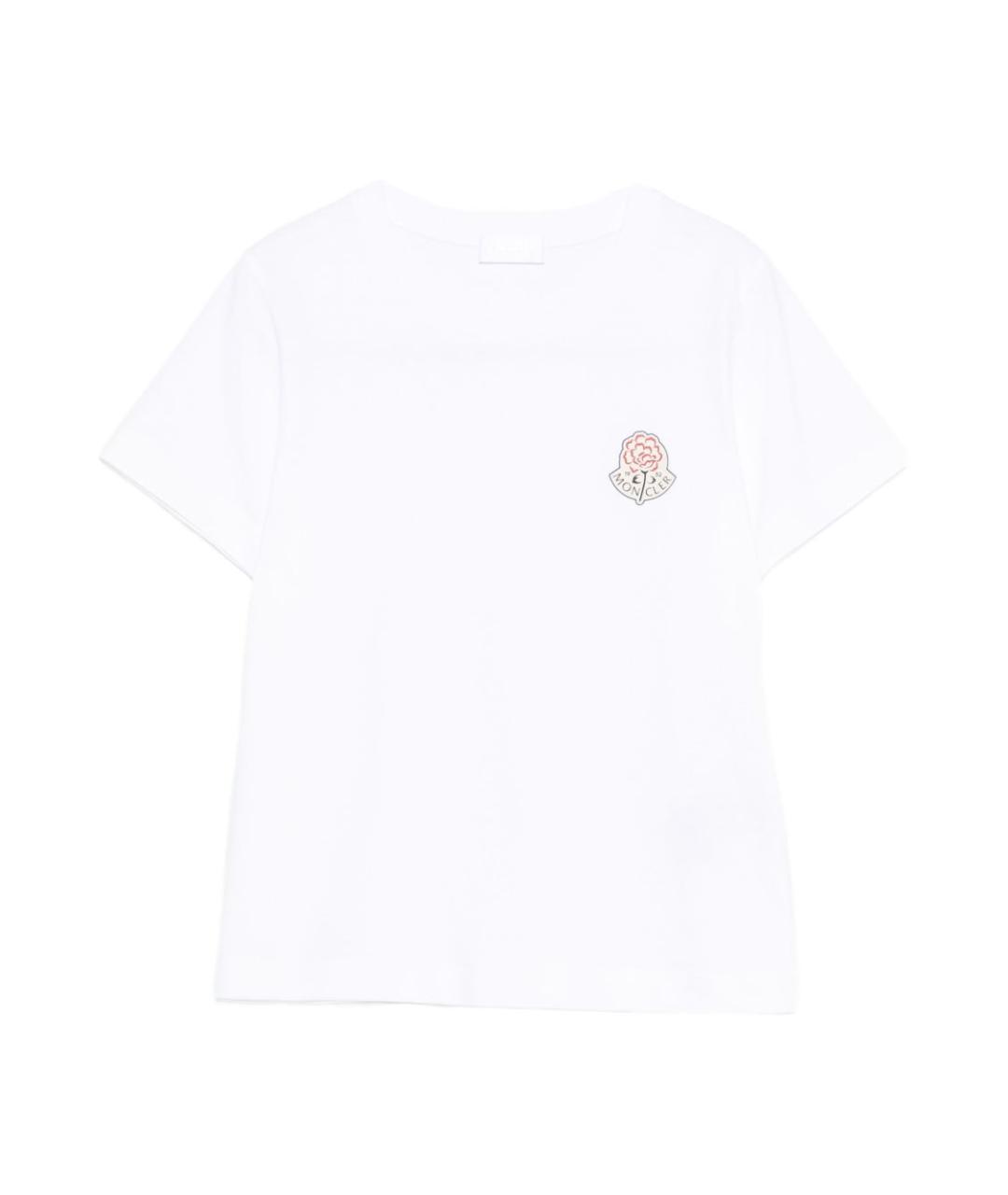 MONCLER Белая хлопковая футболка, фото 1