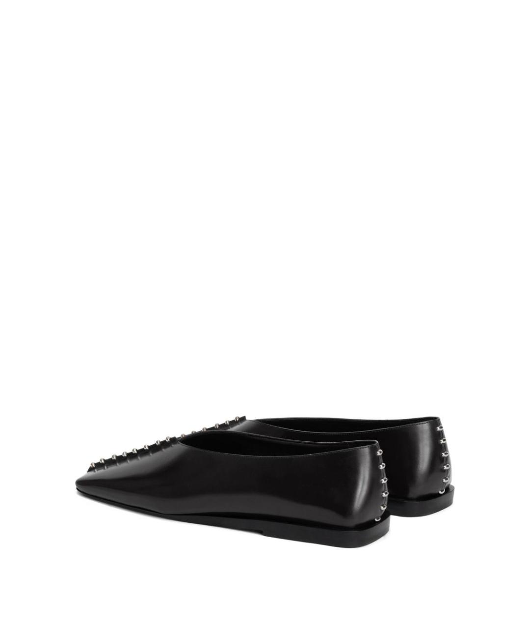 JIL SANDER Черные кожаные балетки, фото 4