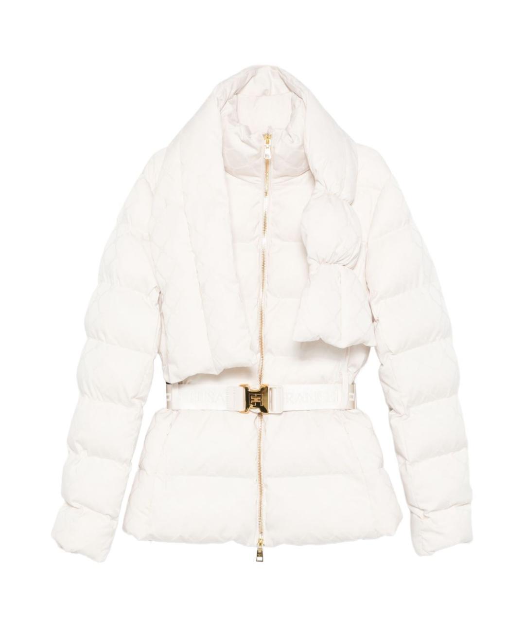 ELISABETTA FRANCHI Белый полиэстеровый пуховик, фото 1