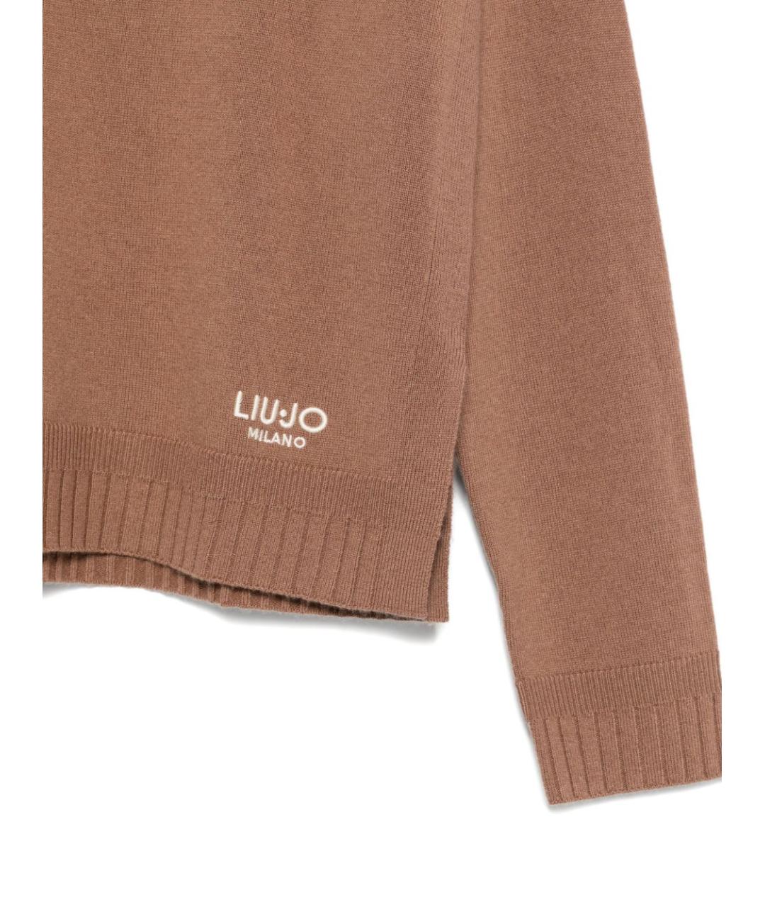 LIU JO Коричневая шерстяная водолазка, фото 3