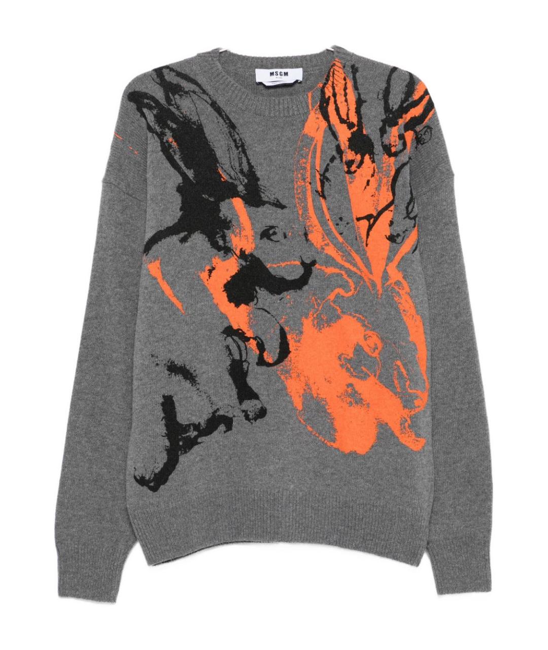 MSGM Серый шерстяной джемпер / свитер, фото 1