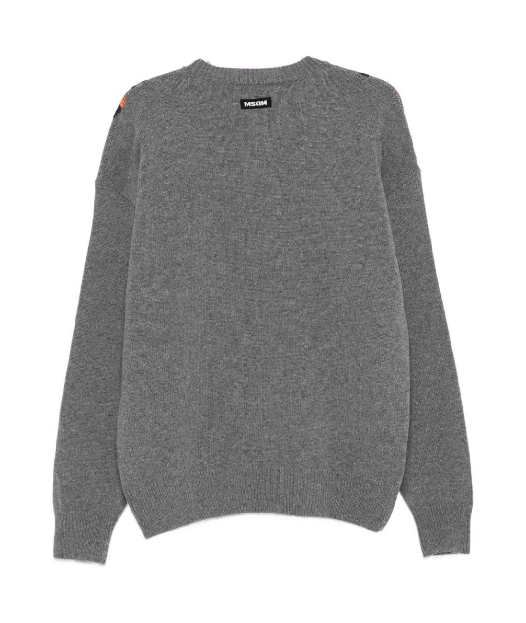 MSGM Серый шерстяной джемпер / свитер, фото 2