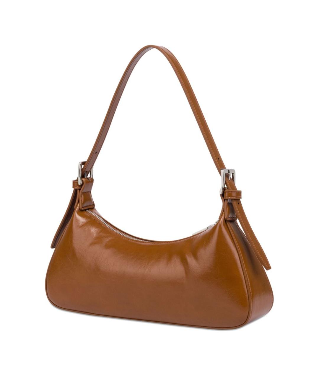 LOVE MOSCHINO Коричневая сумка с короткими ручками из искусственной кожи, фото 3