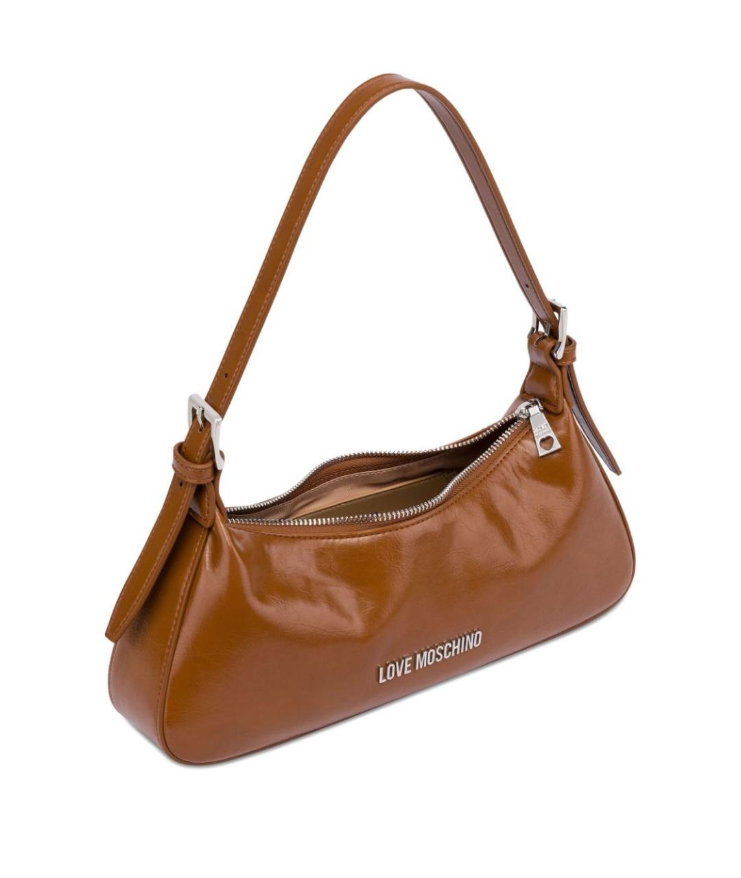 LOVE MOSCHINO Коричневая сумка с короткими ручками из искусственной кожи, фото 2