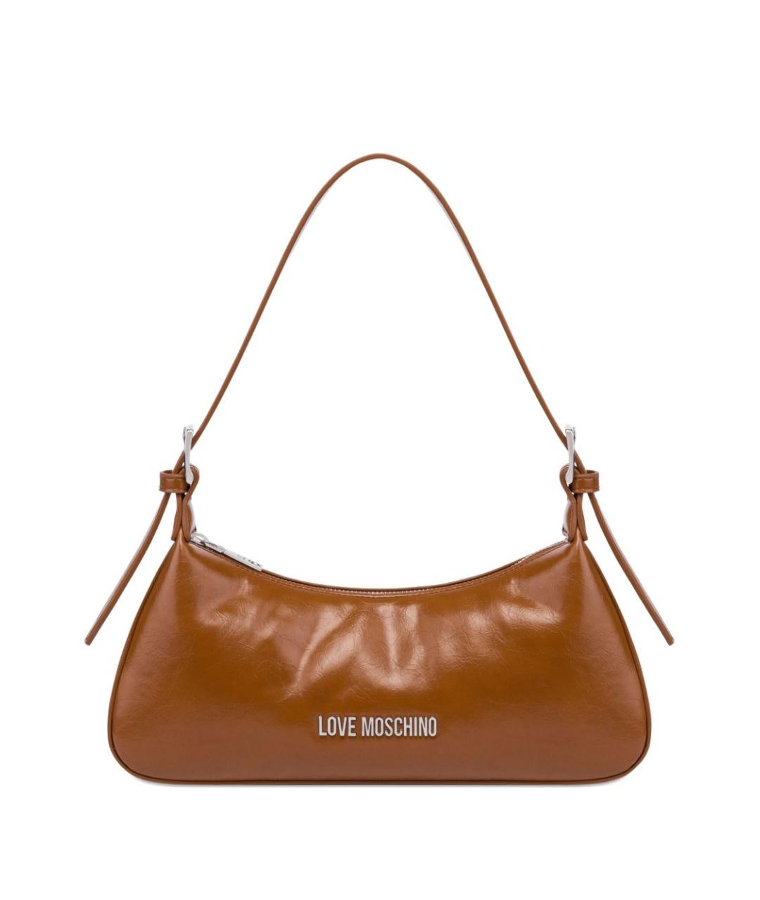 LOVE MOSCHINO Коричневая сумка с короткими ручками из искусственной кожи, фото 1