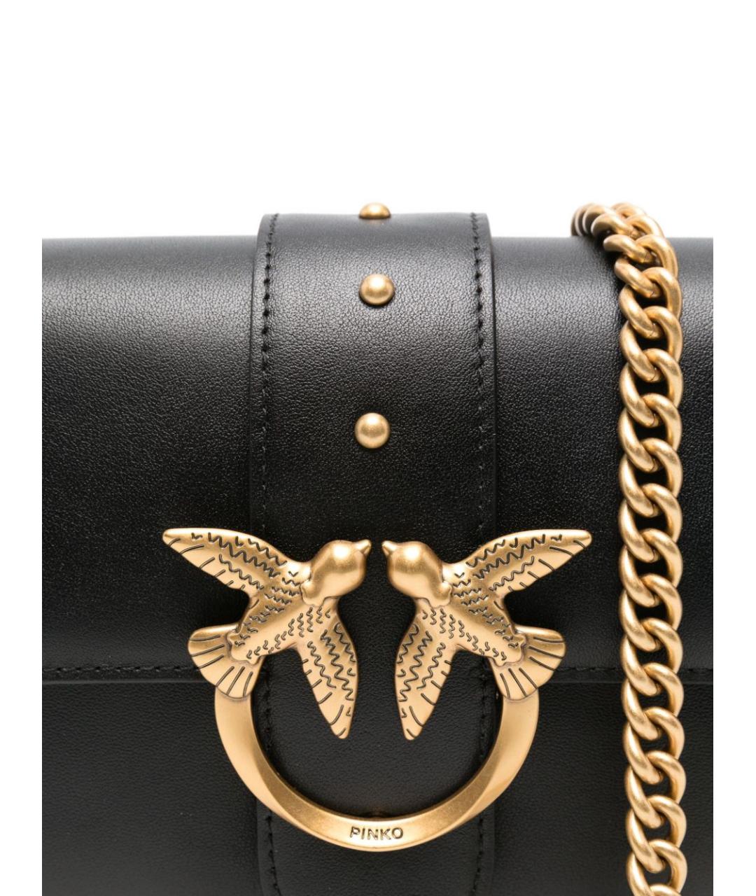 PINKO Черная кожаная сумка через плечо, фото 2