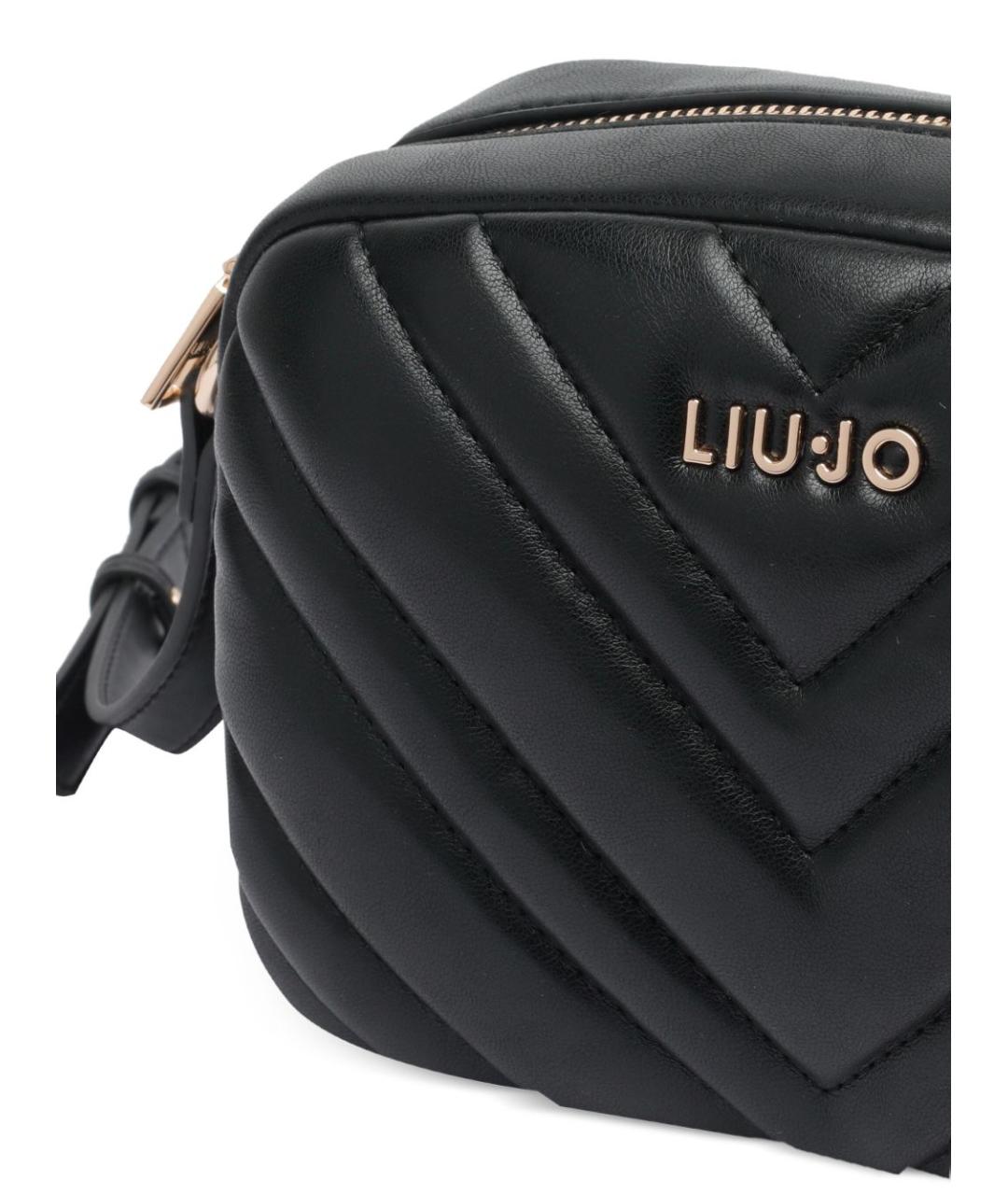 LIU JO Черная сумка через плечо из искусственной кожи, фото 4